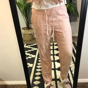 GAP pink linen joggers